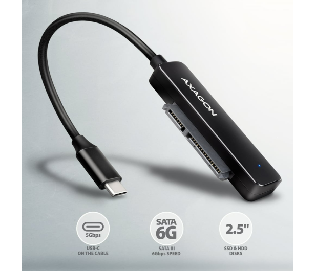 Axagon ADSA-FP2C USB-C 5Gbps SLIM adapter do 2.5" SSD/HDD - 1485418 - zdjęcie 3